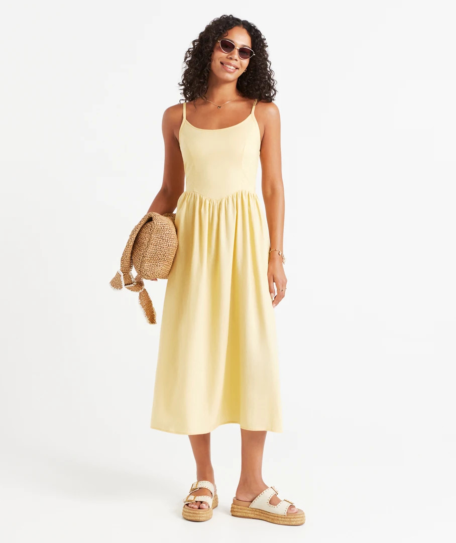 GENEVIEVE V WAIST MIDI DRESS | Sportsgirl