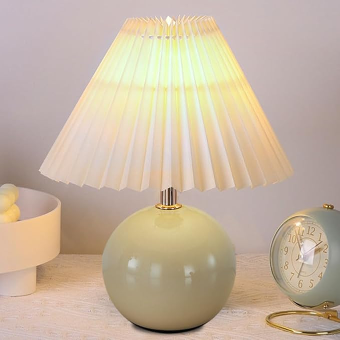 OKOOI Small Table Lamps for Small Spaces Bedside Table Lamps for bedrooms Textured Ceramic Small ... | Amazon (US)