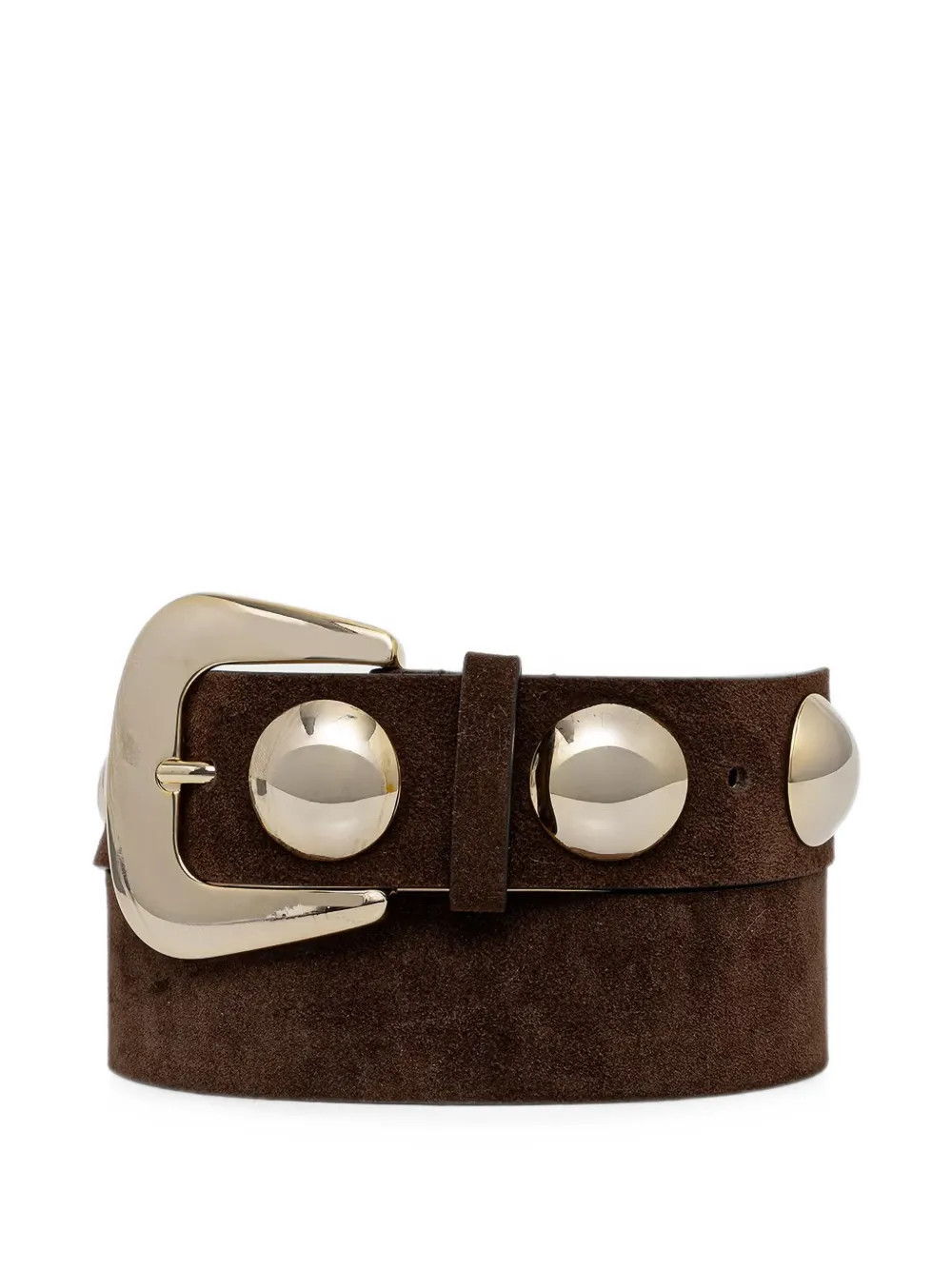 LUISA SPAGNOLI Decibel studded suede belt - Brown | Farfetch Global