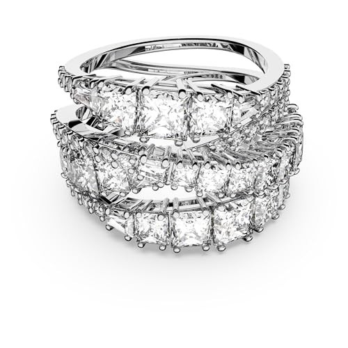 Swarovski Hyperbola Ring, Mixed Cuts, Clear, Rhodium Finished; Size: Us 5; Eu 50 | Amazon (US)