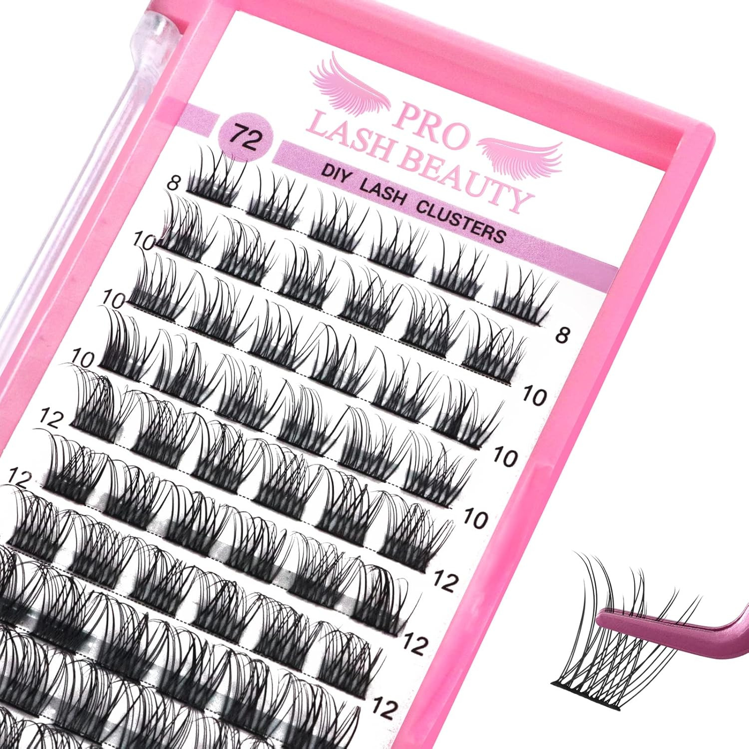 Lash Clusters, 72 Pcs Individual Cluster Lashes DIY Lash Extension 8-16mm Eyelash Clusters Natura... | Amazon (US)