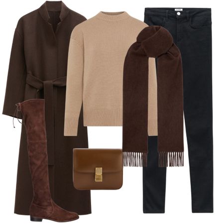 Sale alert! Coat and jeans 10% off with code 10FIRST. Sweater is 24% off with code DOUBLE24. Stuart Weitzman boots are 40% off - no code needed. 

#LTKitbag #LTKsalealert #LTKSeasonal