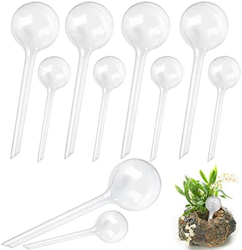 Irrmshr 10 Pack Clear Plant Watering Bulbs,Plastic Self-Watering Globes,Automatic Garden Water De... | Amazon (US)