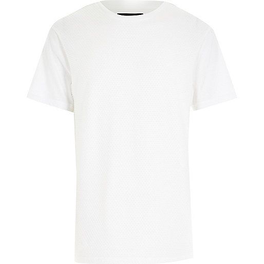 White textured t-shirt | River Island (UK & IE)
