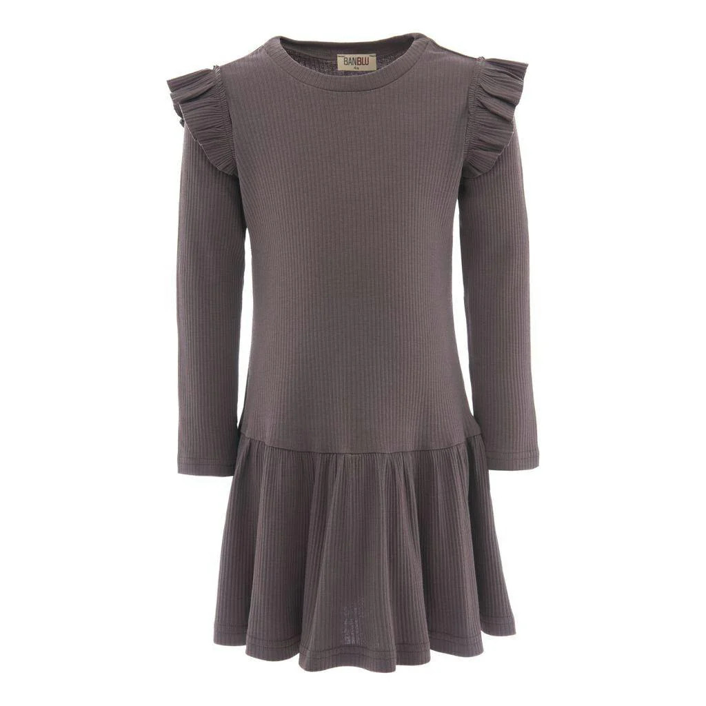 Faded Plum Modal Ruffle Dress | Maisonette