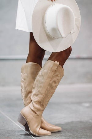 Hello Dolly Cowboy Boots - Nude | Hazel and Olive