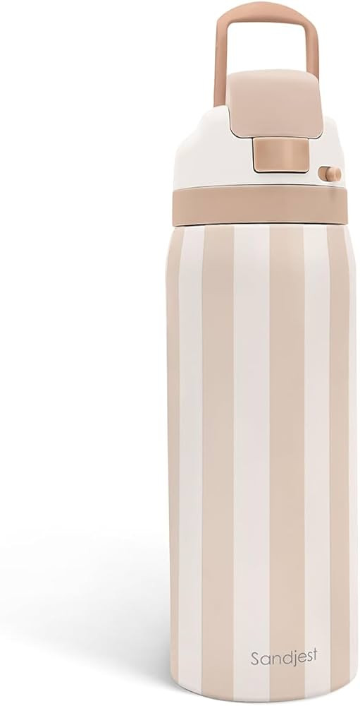 Stripe Insulated Stainless Steel Water Bottle with Straw for Sports and Travel, 32oz, Gifts for W... | Amazon (US)