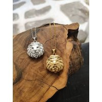 Leo Necklace, Silver Lion Pendant Lion Pendant, Gold Head, Zodiac Necklace | Etsy (US)