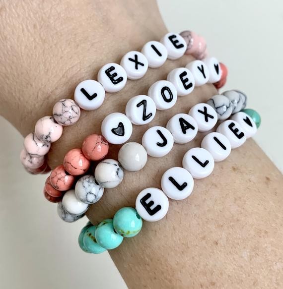 Personalized Beaded Name Bracelet | Word Bracelet | Initial Bracelets | Etsy (US)