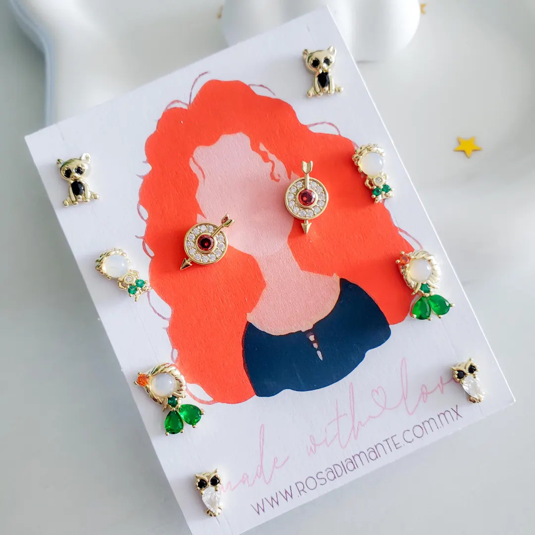 Brave Earrings| Merida Princess Disney Gold Earrings| Tiny 18K Gold Plated Stud Earrings| Disney ... | Etsy (US)