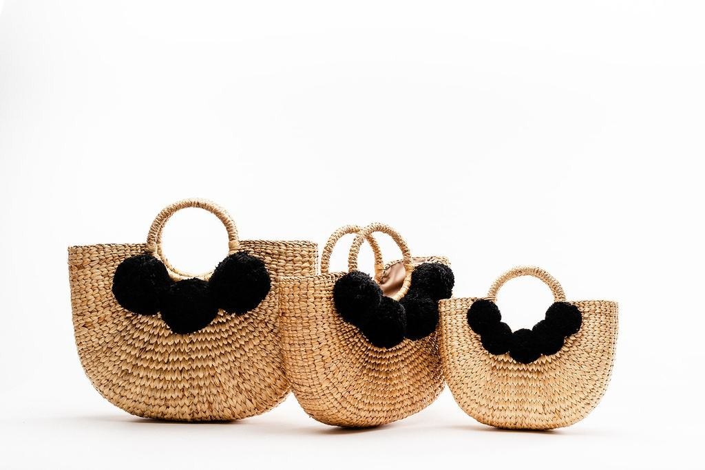 Camryn Black Pom Pom- Multiple sizes | Sea & Grass