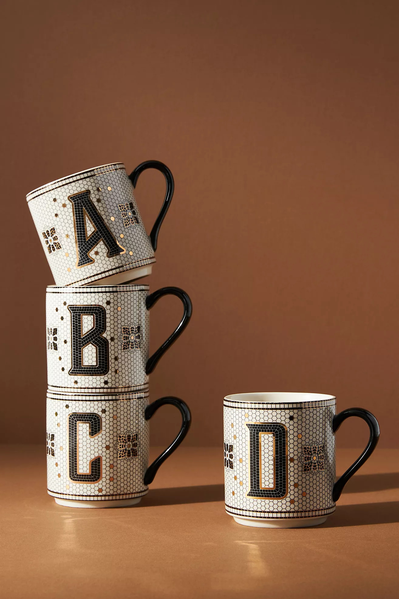 Bistro Tile Stoneware Mug: Monogram Edition | Anthropologie (US)