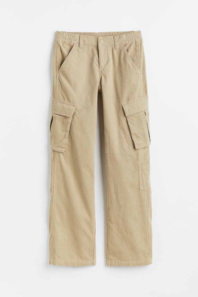 H & M - Corduroy Cargo Pants - Beige | H&M (US + CA)