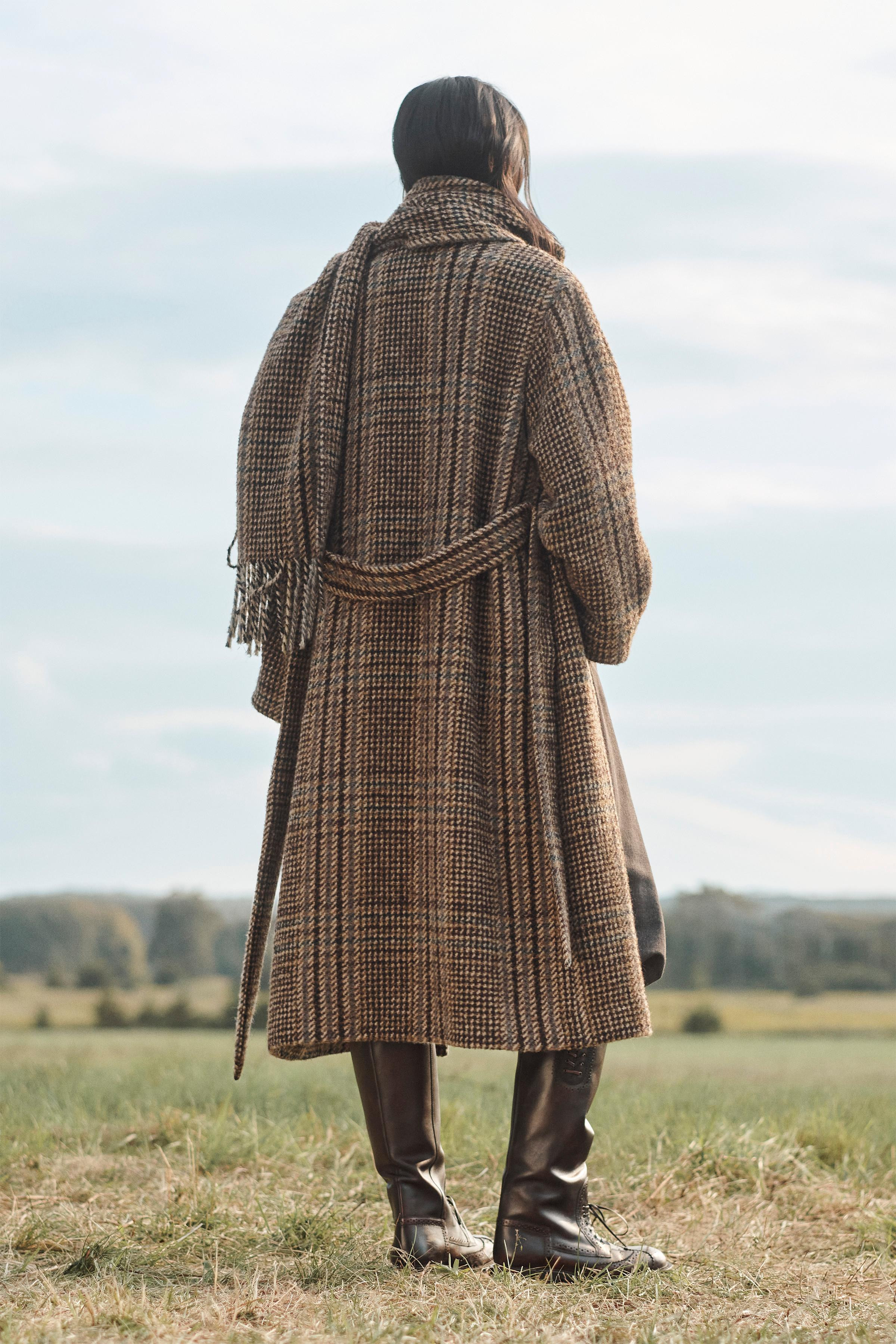 LIMITED EDITION CHECK COAT WITH SCARF | Zara UK