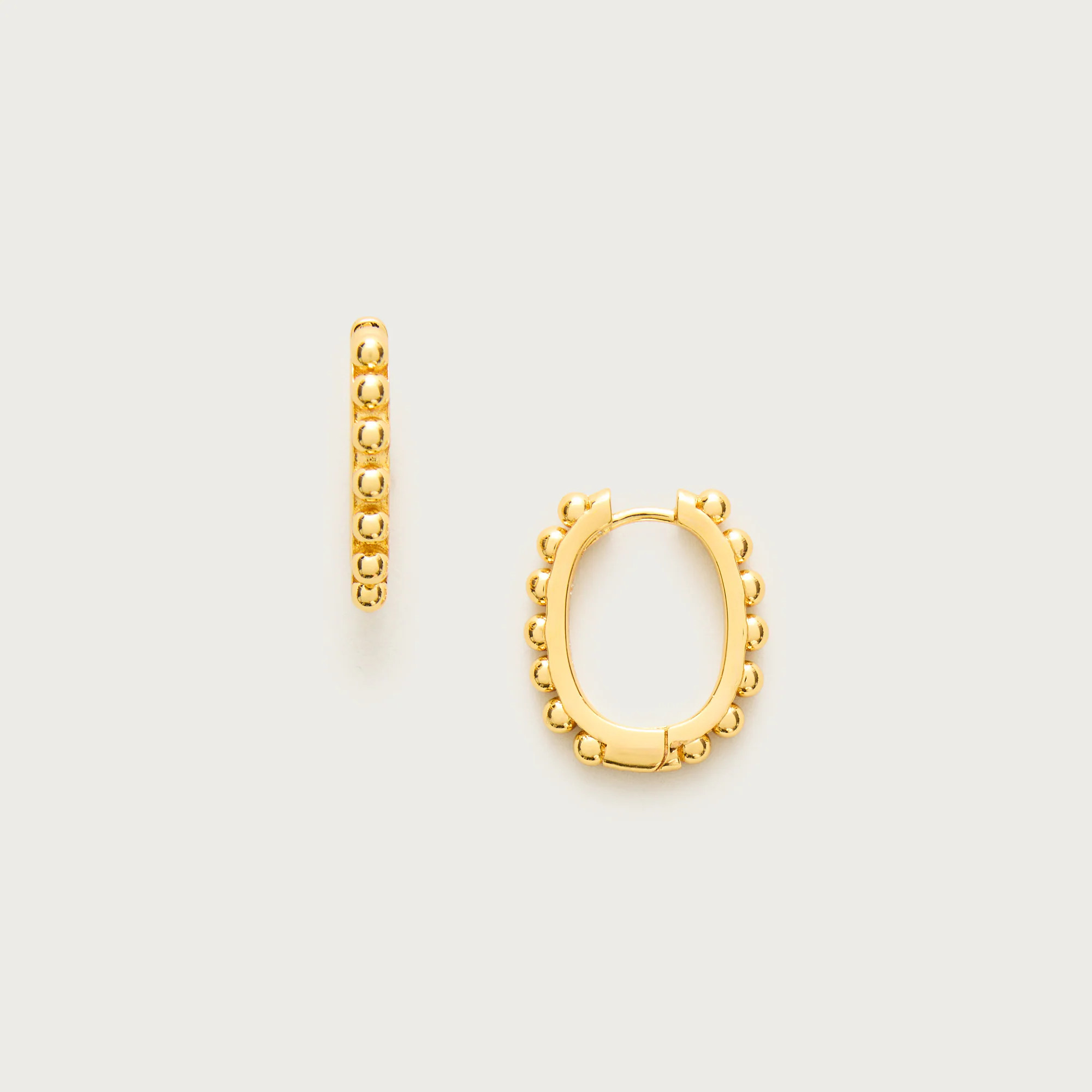 Metallic beaded hoop earrings | J. Crew US