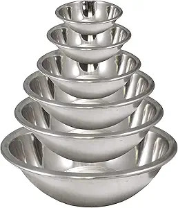HOMEARRAY Stainless Steel Mixing Bowls Set (Set of 6) - Polished Mirror kitchen bowls, Nesting Bo... | Amazon (US)