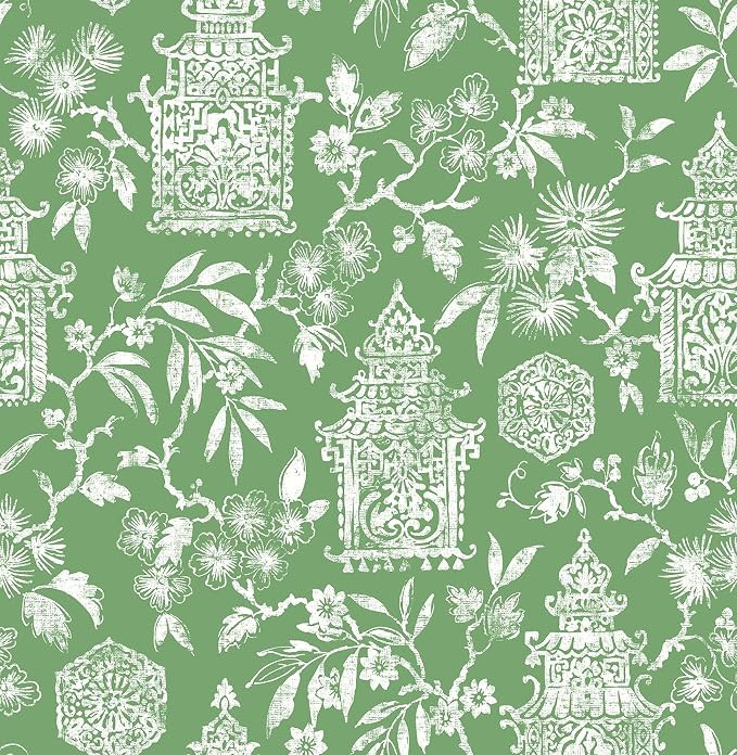 NuWallpaper Danson Peel and Stick Wallpaper, Green Boho Floral Removable Contact Paper for Walls,... | Amazon (US)