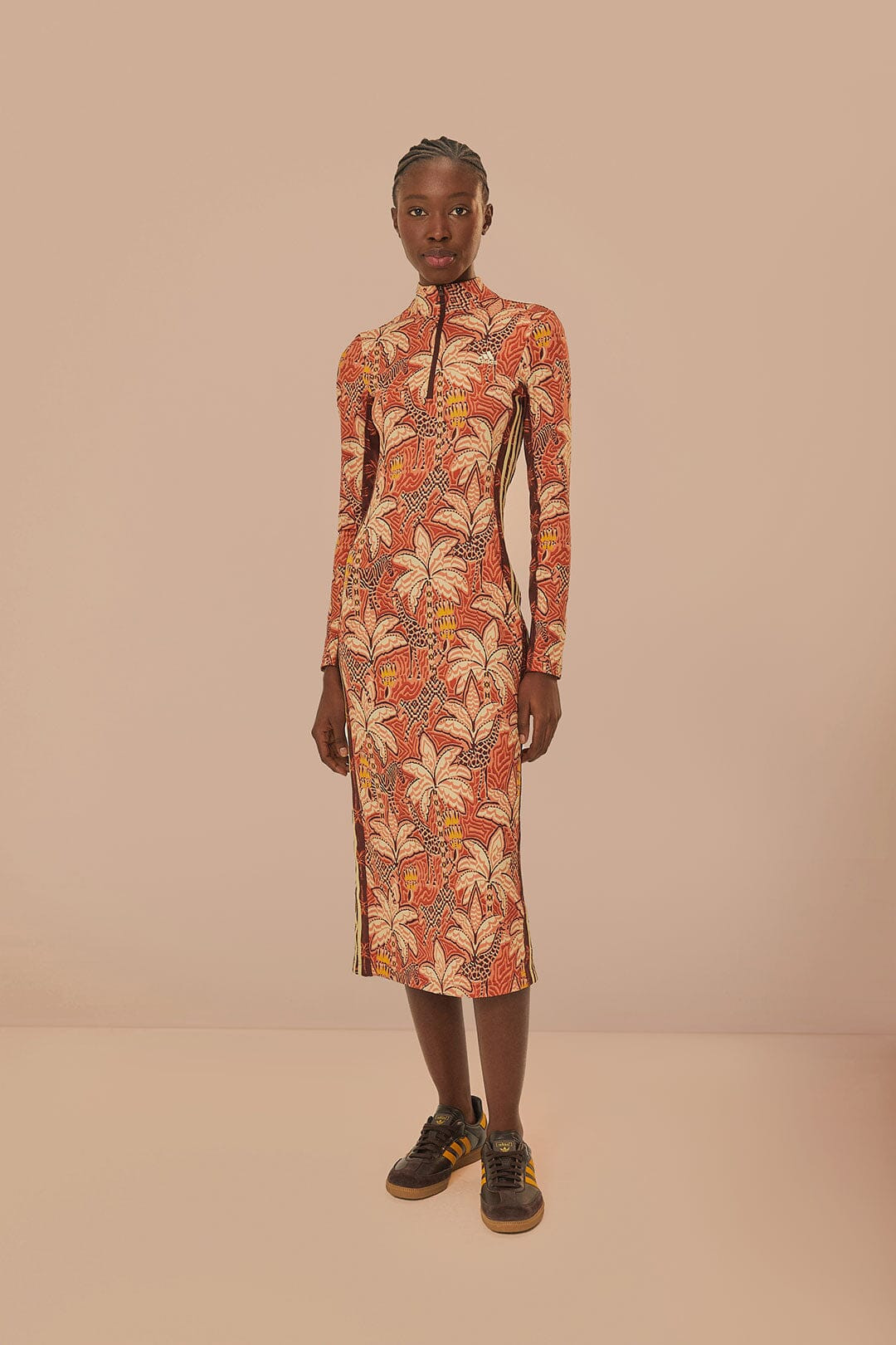 Red Adidas Farm Rio Zip-up Dress | FarmRio (US)