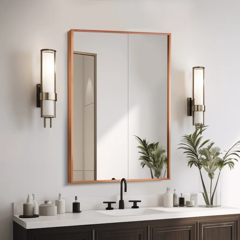 Zipcode Design™ 24" x 36" Metal Rectangle Wall Mirror & Reviews | Wayfair | Wayfair North America