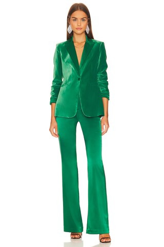 Teeny Fit Flare Bootcut Pant | Emerald Green Pants Outfit | Green Pant Set | Green Blazer Outfit | Revolve Clothing (Global)