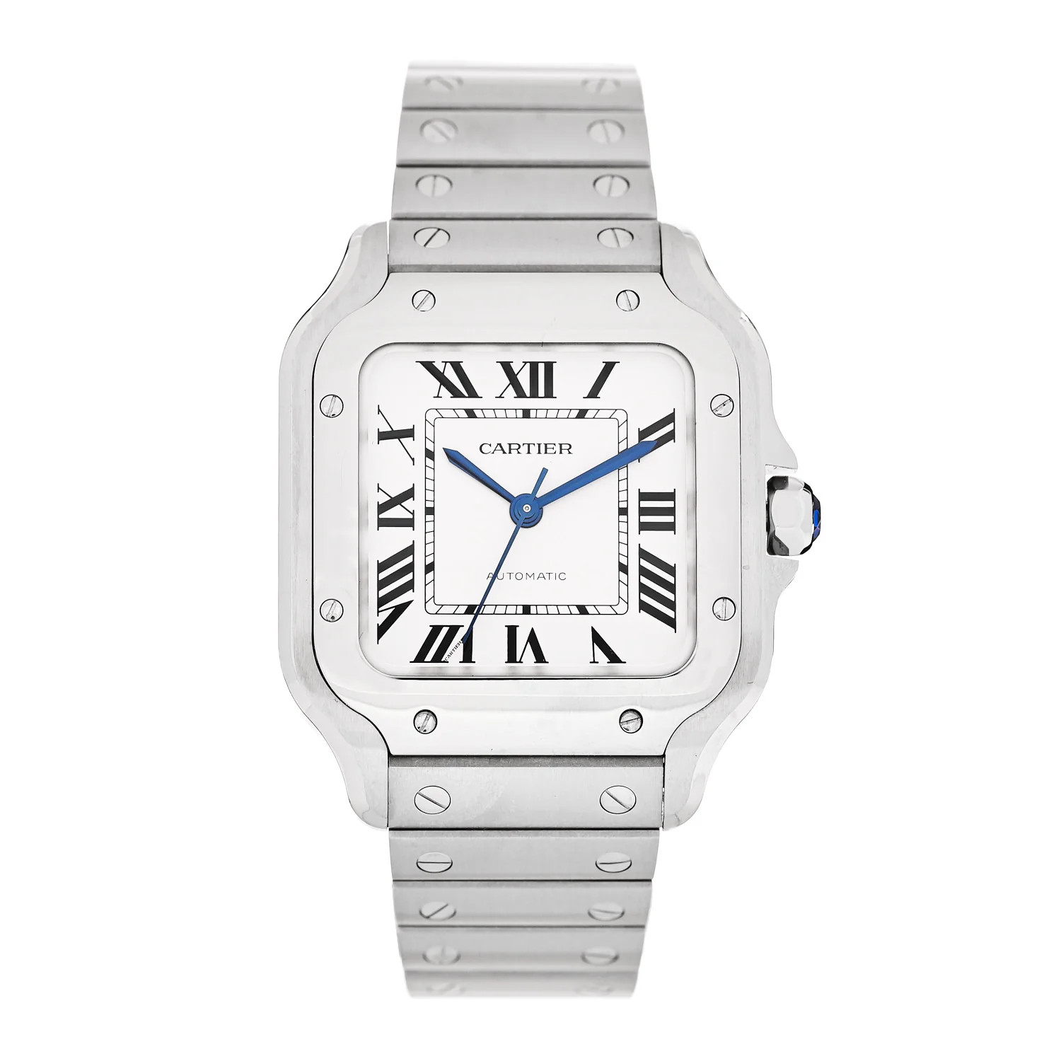Stainless Steel 35mm Santos de Cartier Automatic Watch | FASHIONPHILE (US)