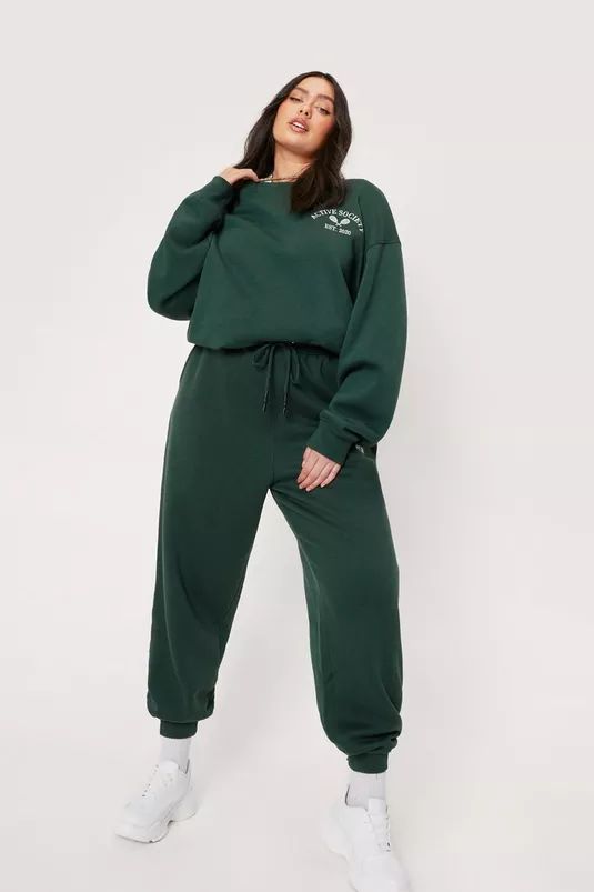 Plus Size Active Society Embroidered Sweatpants | Nasty Gal (US)