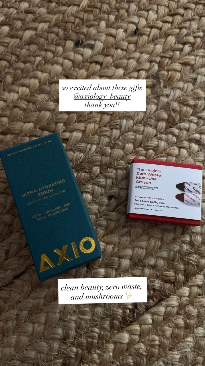 so excited about these gifts @axiology_beauty 
thank you!! clean beauty, zero waste, and mushrooms ✨
