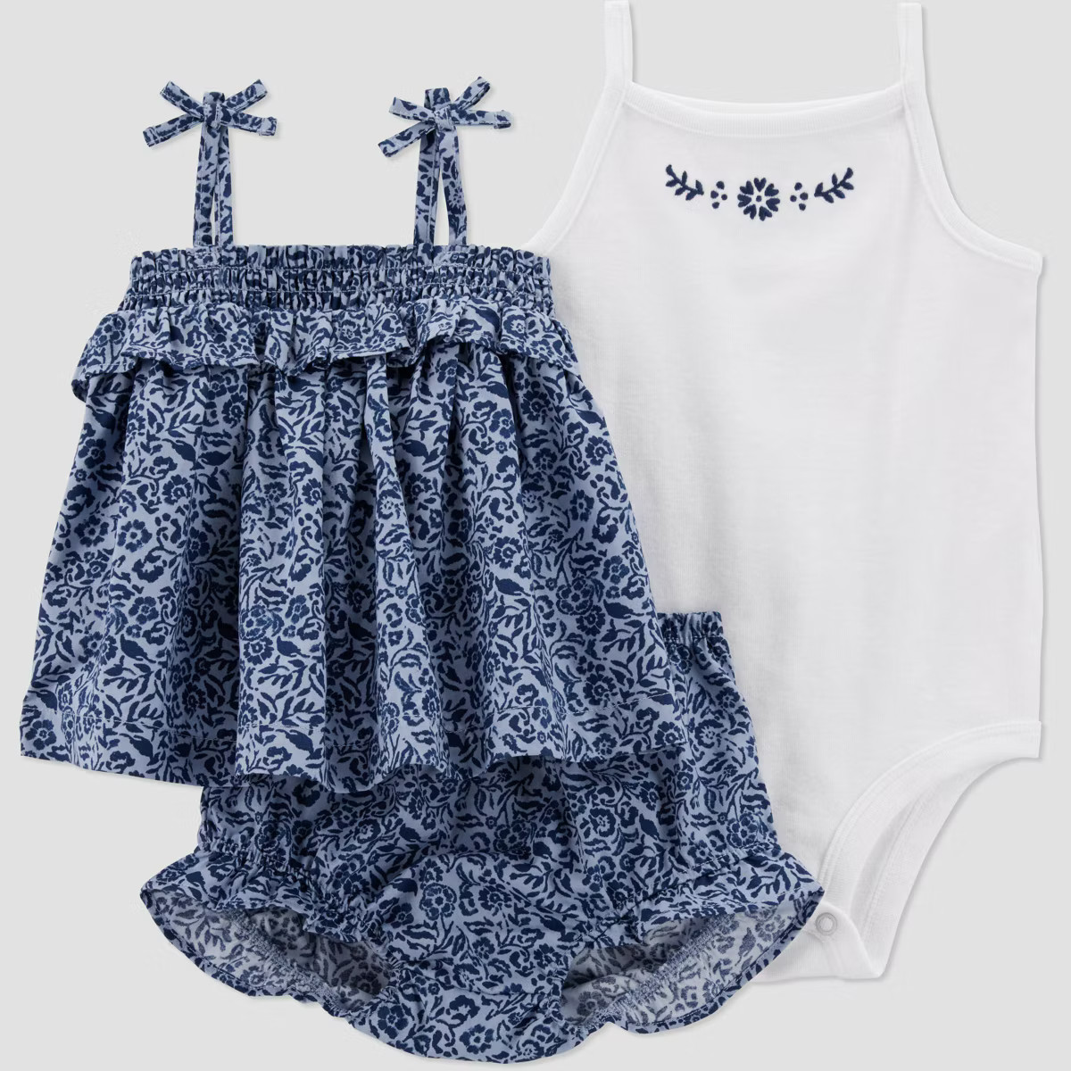 Carter's Just One You® Baby Girls' Floral Top & Bottom Set - Blue | Target
