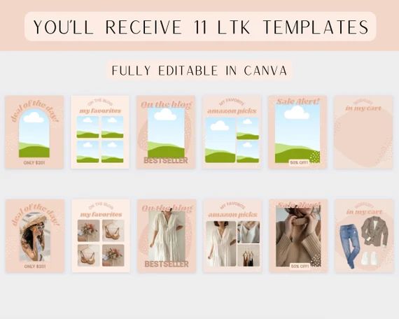 LikeToKnow.it templates for canva | LTK template | Instagram stories | Customizable collages | Bl... | Etsy (CAD)