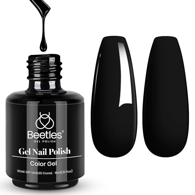 Beetles Winter Gel Nail Polish, 1 Pcs 15ml Audrey Black Color Soak Off Gel Polish Nail Art Manicu... | Amazon (US)