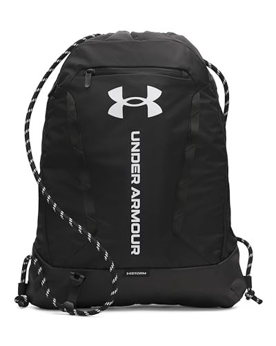 Under Armour Unisex Hustle Sackpack, (001) Black/Black/White, One Size Fits Most | Amazon (US)