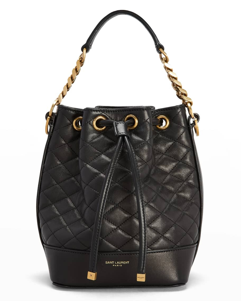Emmanuelle Small Quilted Lambskin Bucket Bag | Neiman Marcus