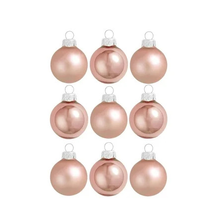 9ct Matte and Pearl Blush Pink Glass Ball Christmas Ornaments 2"" (50mm) | Walmart (US)