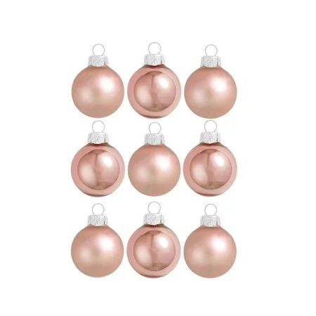 9ct Matte and Pearl Blush Pink Glass Ball Christmas Ornaments 2"" (50mm) | Walmart (US)