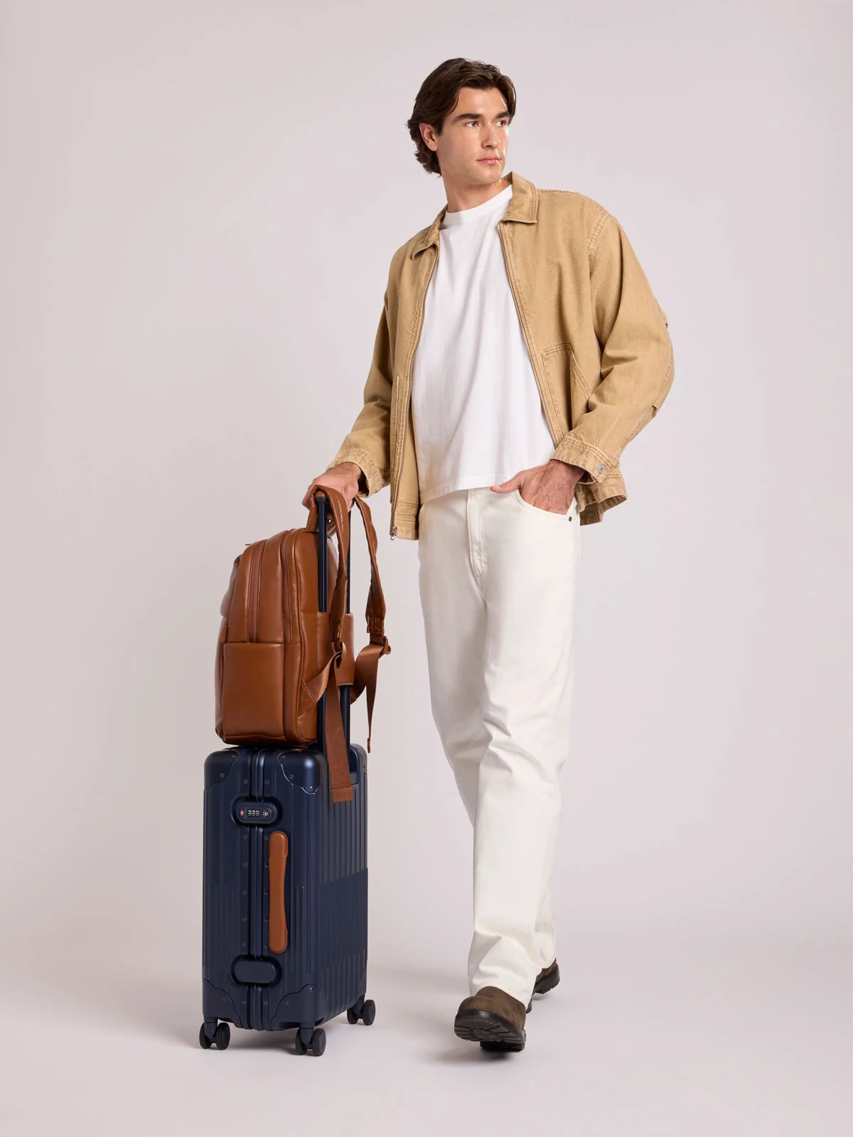 Luka 15 inch Laptop Backpack in Vegan Leather in Honey Brown | CALPAK