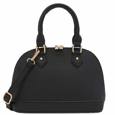 Narwey Zip-Around Saffiano Classic Dome Satchel (Black) | Target