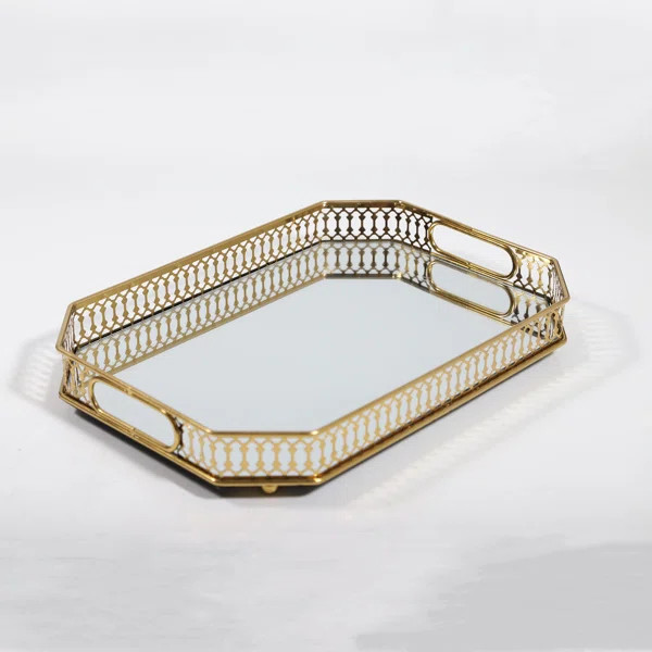 Vintage Metal Octagon Mirror Surface Tray (Rectangle) | Wayfair North America