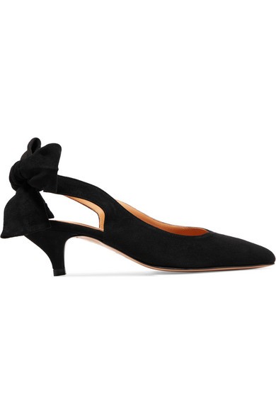 GANNI - Sabine Suede Slingback Pumps - Black | NET-A-PORTER (US)