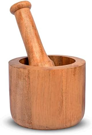 Samhita Acacia Wood Mortar and Pestle for Garlic Pepper Herb Crusher Kitchen Utensils Birthday Ho... | Amazon (US)