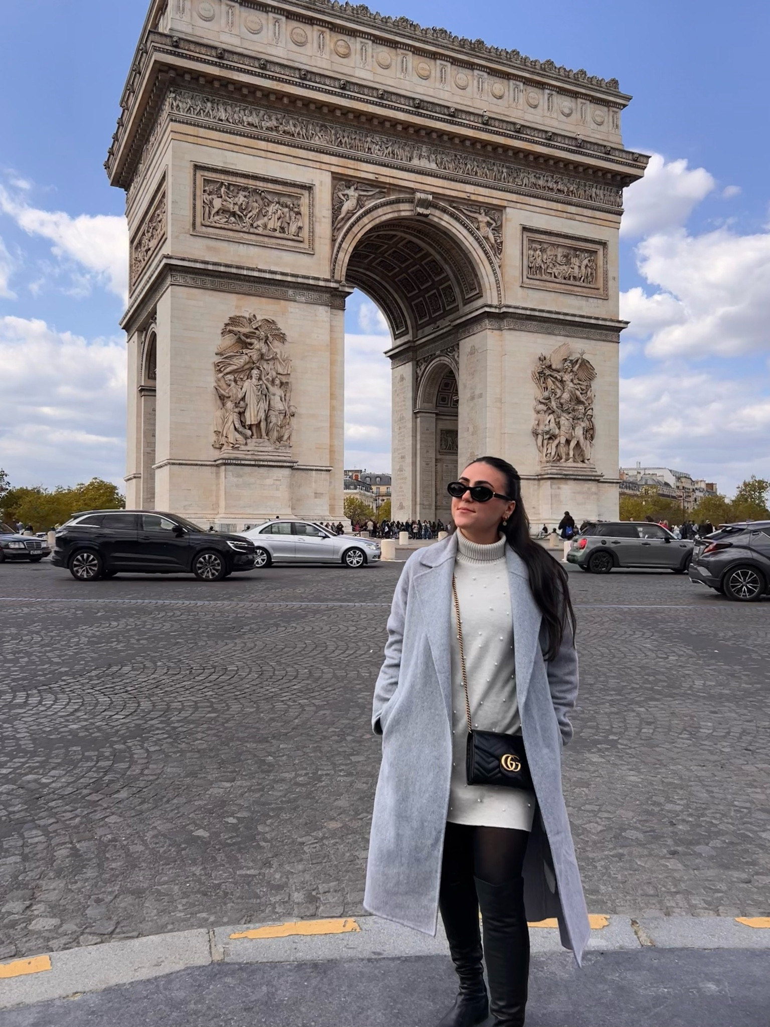 Day shopping in Paris. Mini sweater dress, tights, leather knee high boots, and a wool coat😇

#LTKTravel