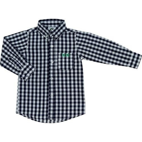 Navy Check Button Down Shirt | Cecil and Lou