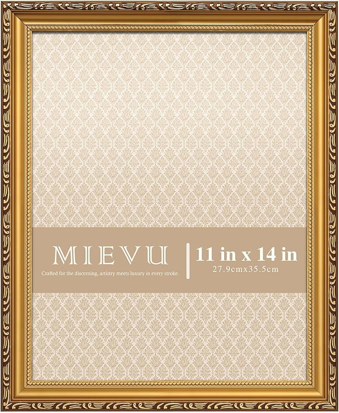 11×14 Picture Frame - Gold Picture Frames for Wall Hanging And Tabletop Display, Vintage Ornate ... | Amazon (US)