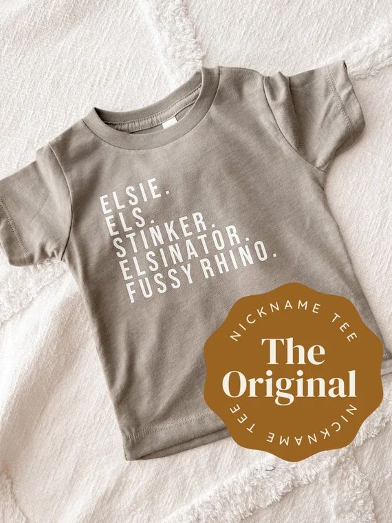 Nickname Baby Toddler Custom Personalized Neutral Short Sleeve - Etsy | Etsy (US)