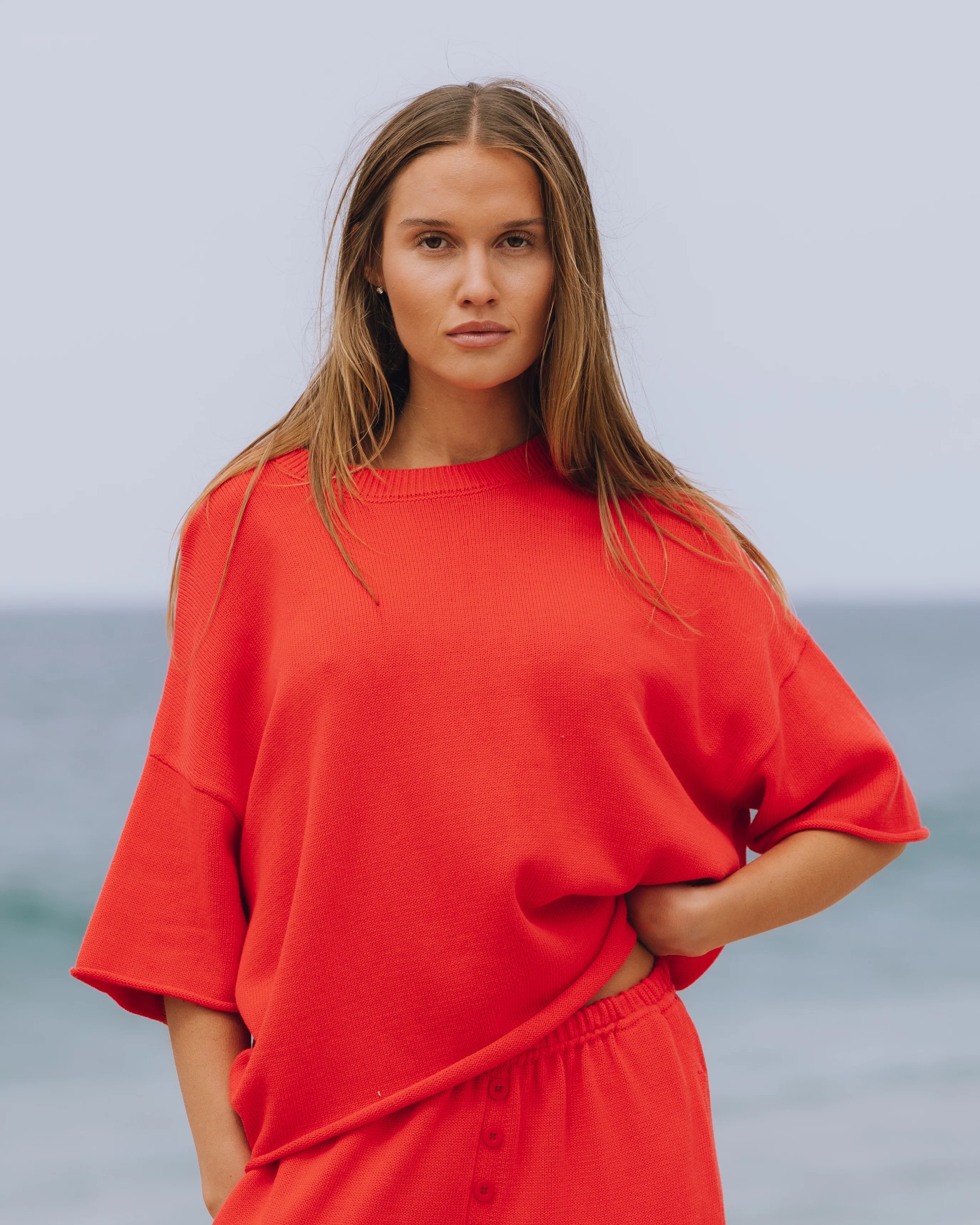 Beach Knit Cropped Sleeve - Heart | Daily Drills LLC