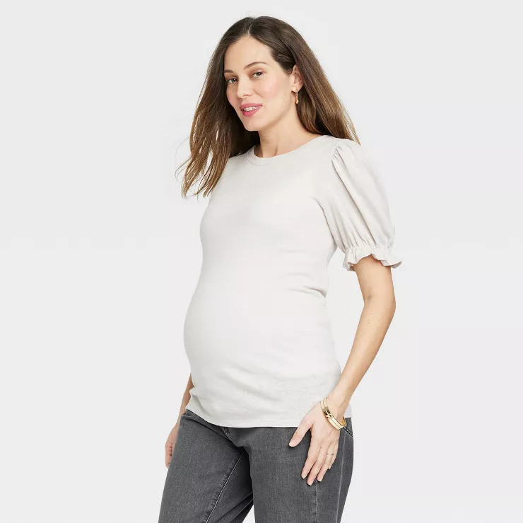 Puff Short Sleeve Maternity Shirt - Isabel Maternity by Ingrid & Isabel™ | Target