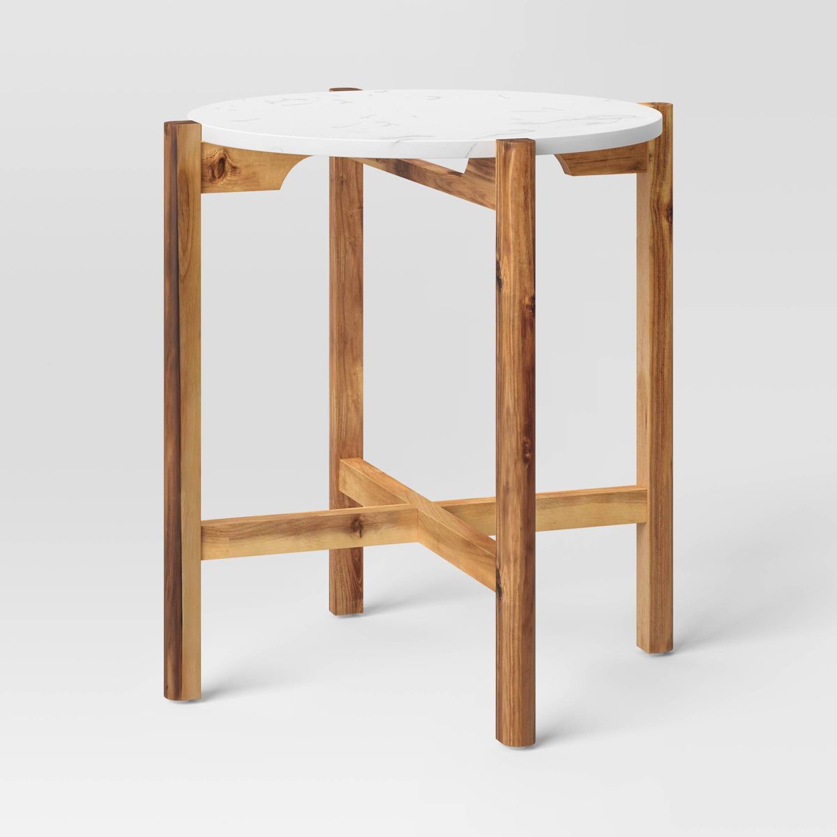 Wood and Marble Accent Table Natural - Threshold™ | Target