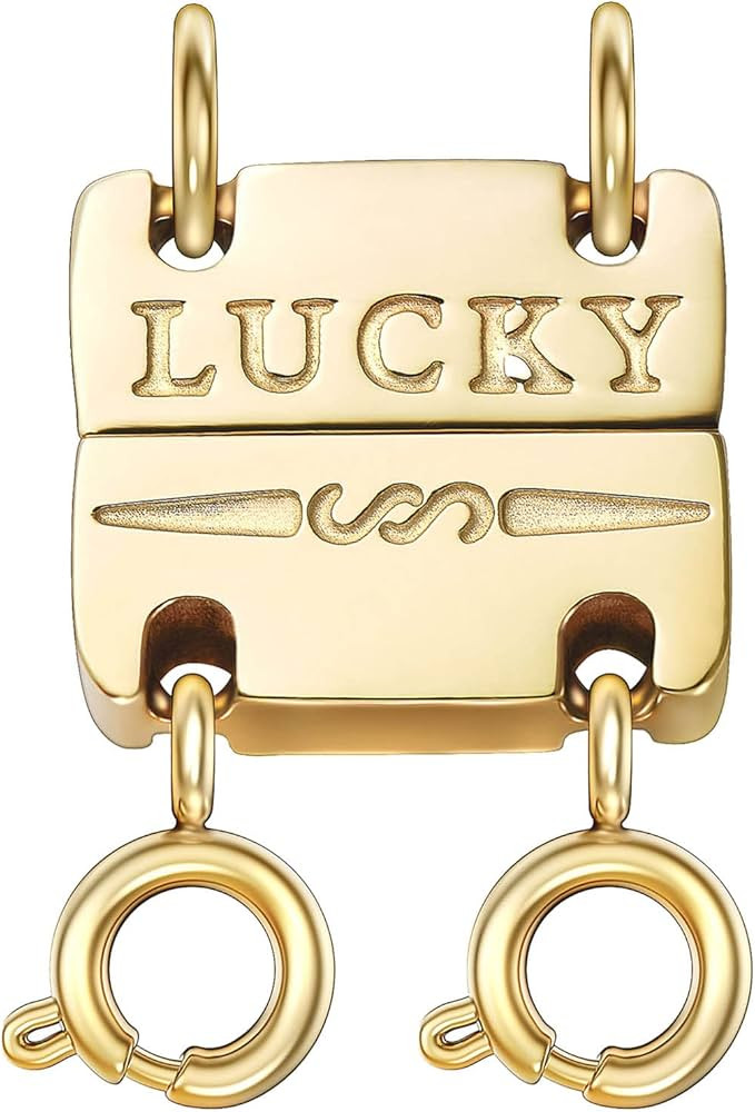 OHINGLT LUCKY Necklace Layering Clasps Separator for Stackable Necklaces Chains,18K Gold and Silv... | Amazon (US)