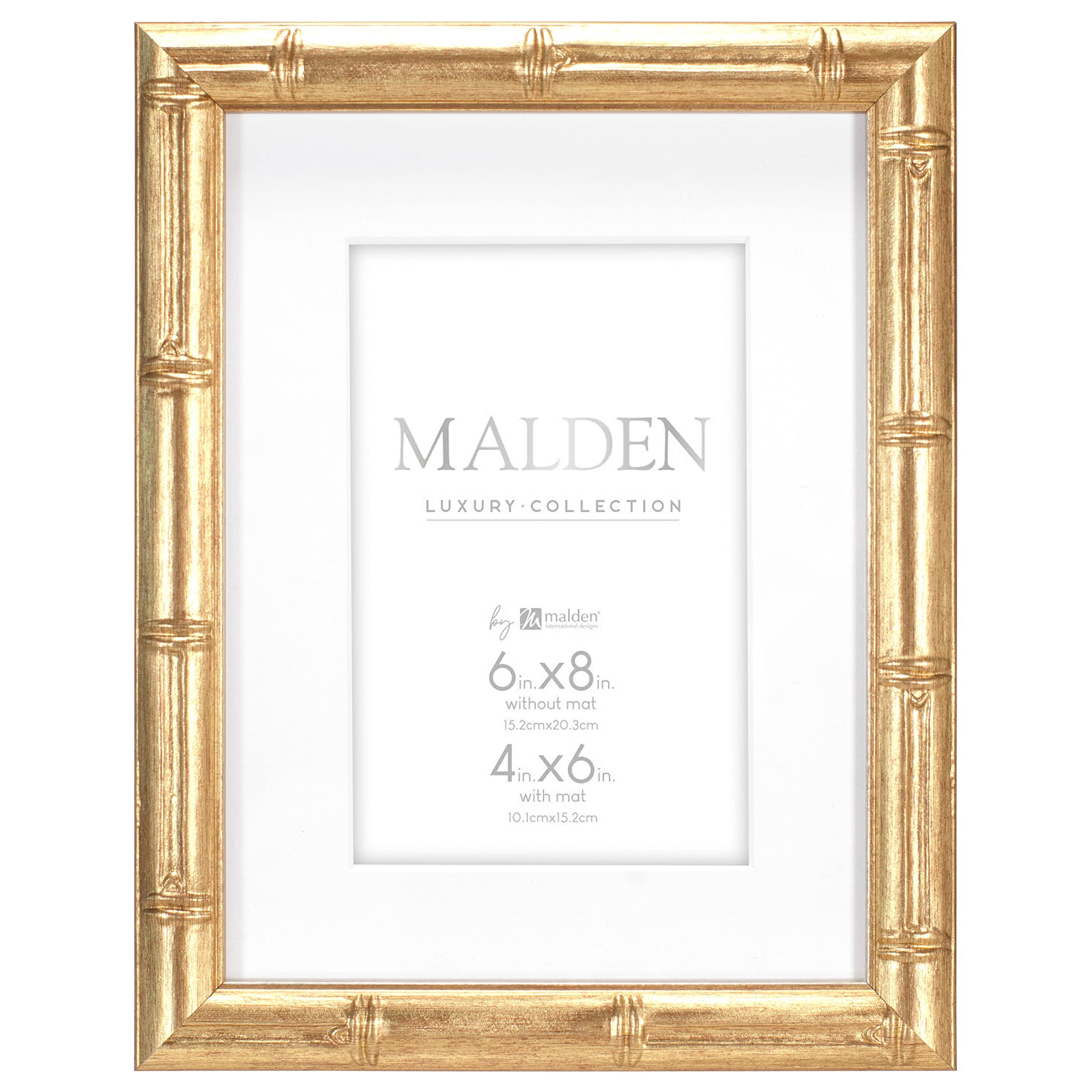 Malden International Designs 4x6 Matted Gold Bamboo PS Moulding Picture Frame Antique Gold Finish... | Amazon (US)