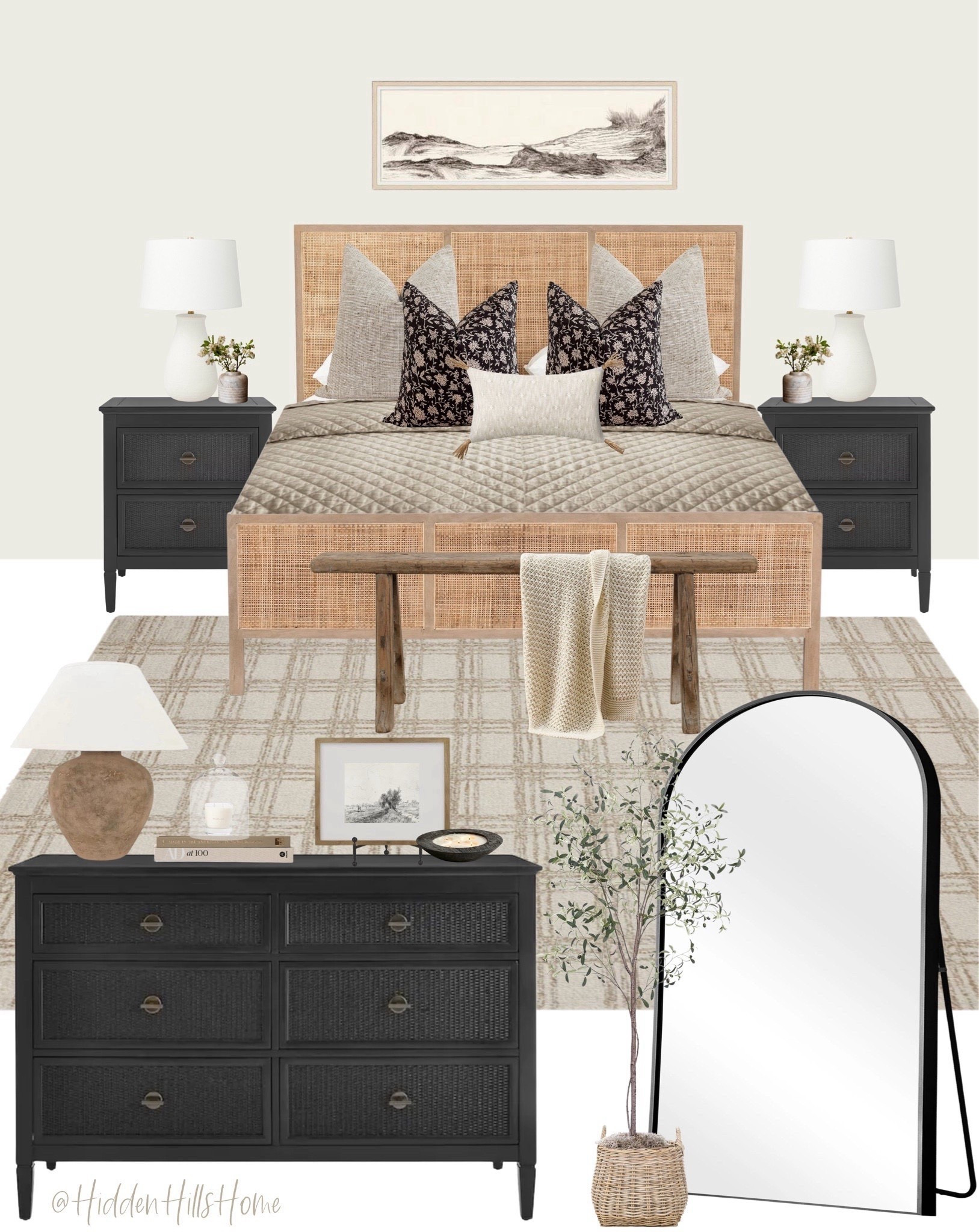 Bedroom decor mood board; bedroom design ideas, cane bed, Dolores bed, home decor Inspo, master bedroom e-design, cozy bedroom, dresser decor ideas #bedroom 

#LTKSeasonal #LTKSaleAlert #LTKHome