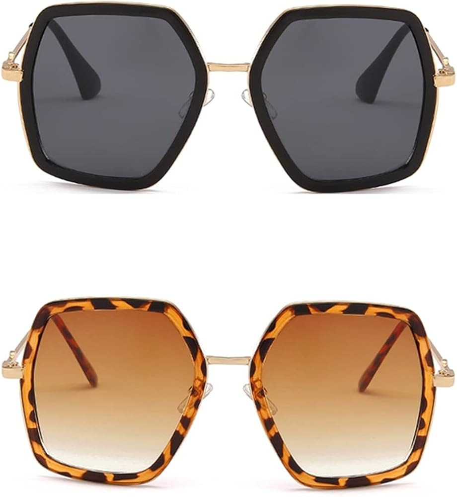 IKANOO Oversized Square Sunglasses for Women Hexagon Inspired Designer Style Shades | Amazon (US)